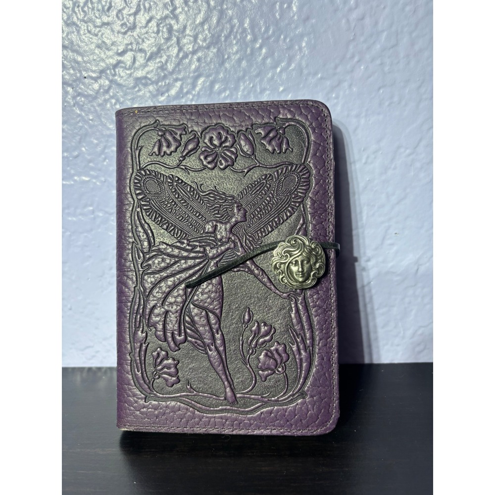 Oberon Design Leather embossed journal notebook fairy mystical